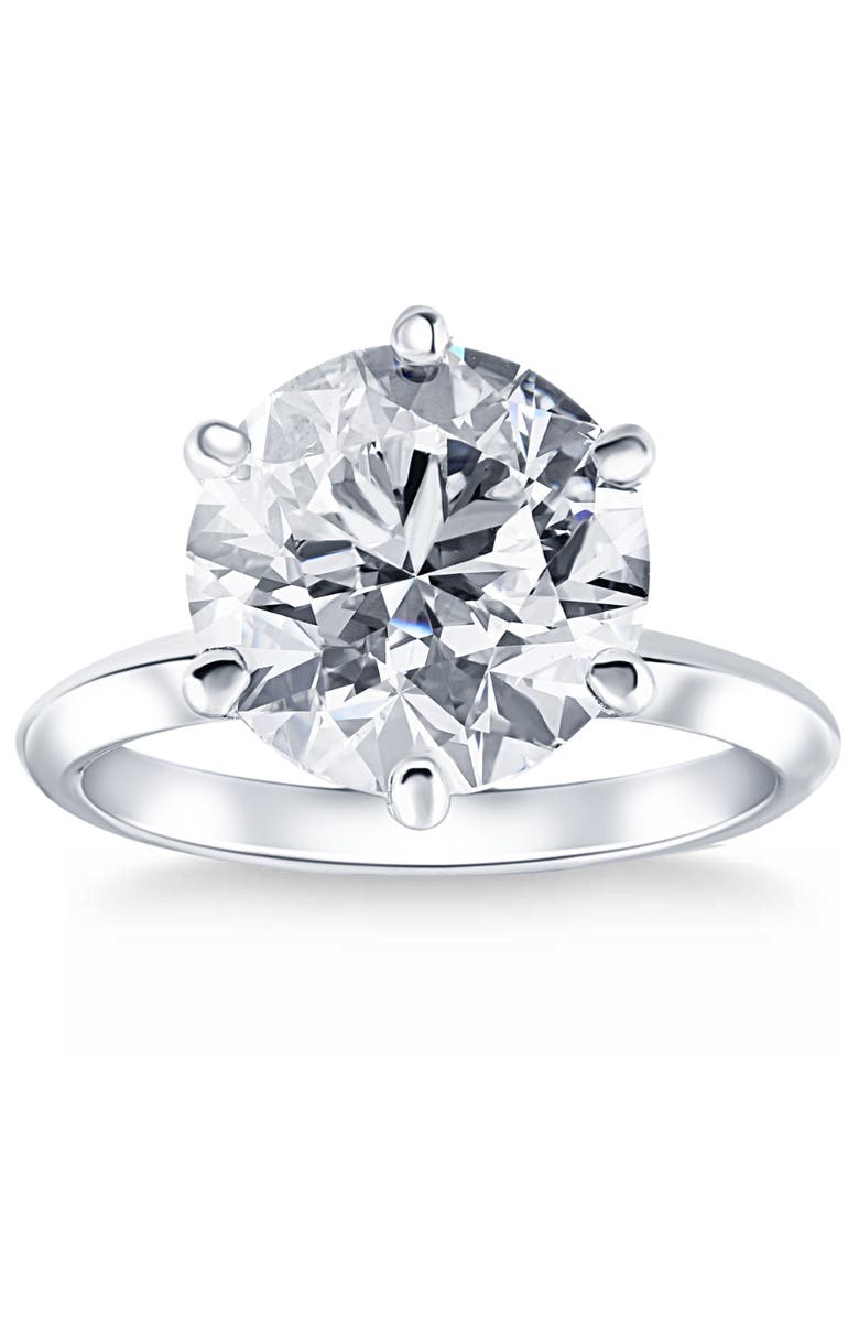 Bliss Diamond Certified 7Ct Solitaire Diamond Engagement Ring 14k Gold Lab Grown, Main, color, 14K White Gold