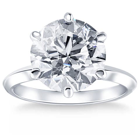 Certified 7Ct Solitaire Diamond Engagement Ring 14k Gold Lab Grown