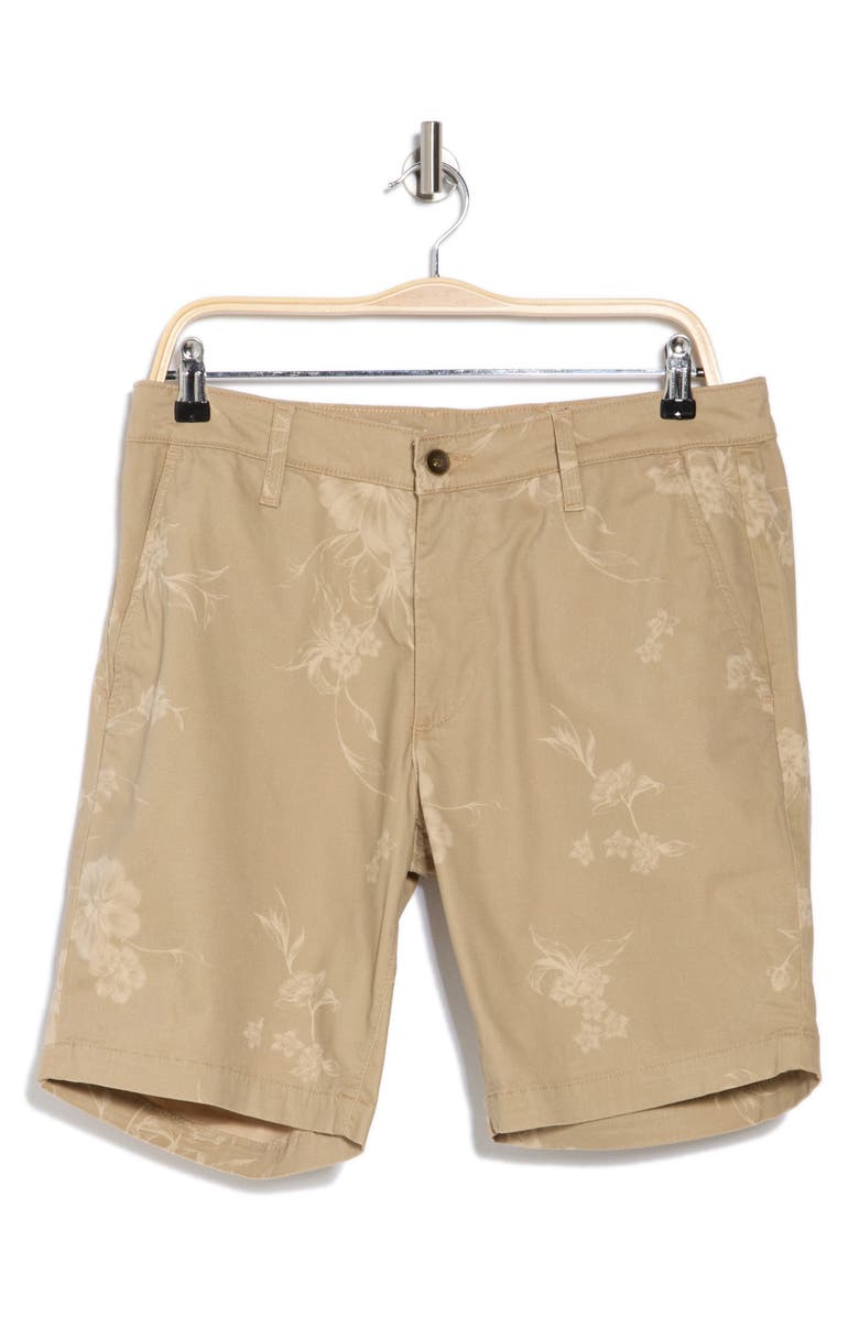 AG Flora Print Slim Fit Shorts, Alternate, color, Botanical Flower Chai Latte