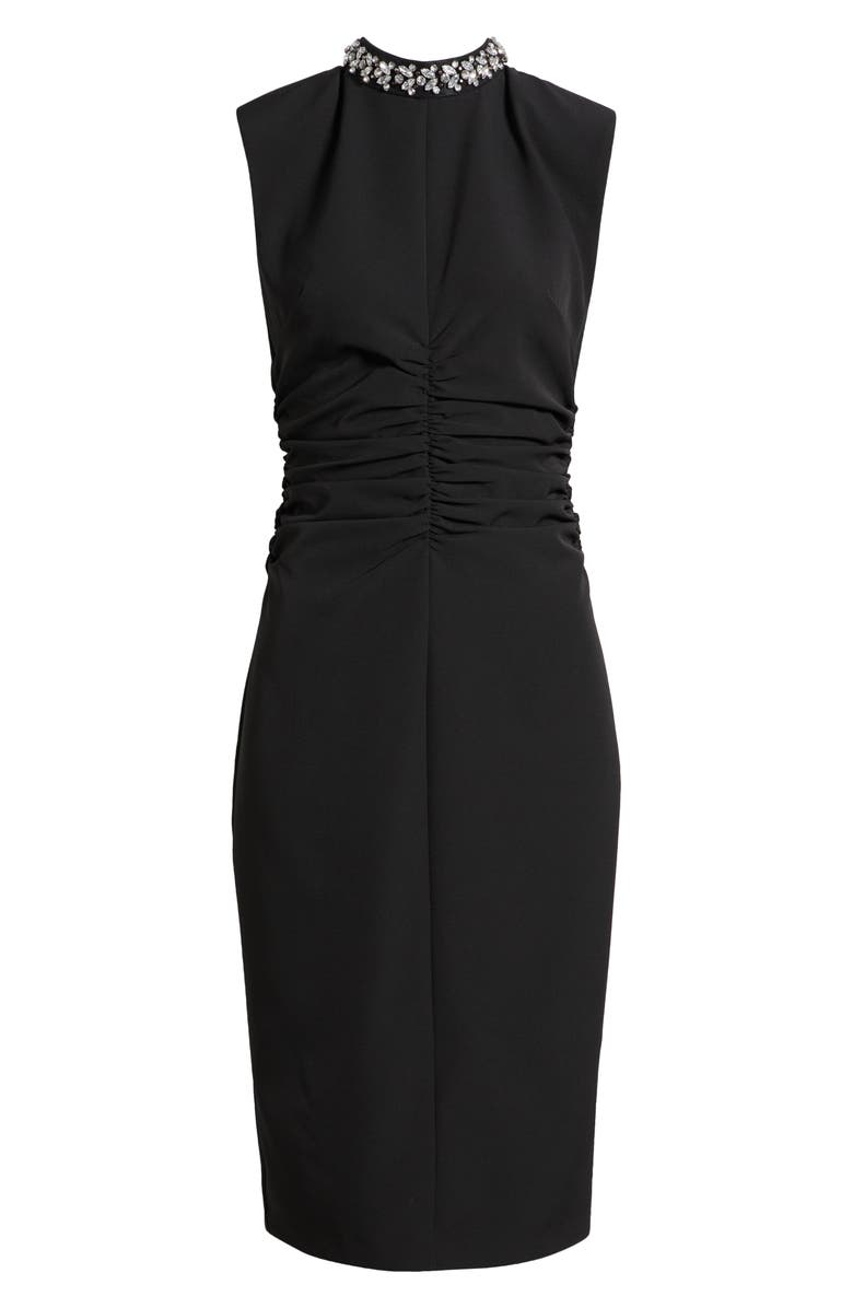 Eliza J Embellished Mock Neck Sheath Dress, Alternate, color, 
