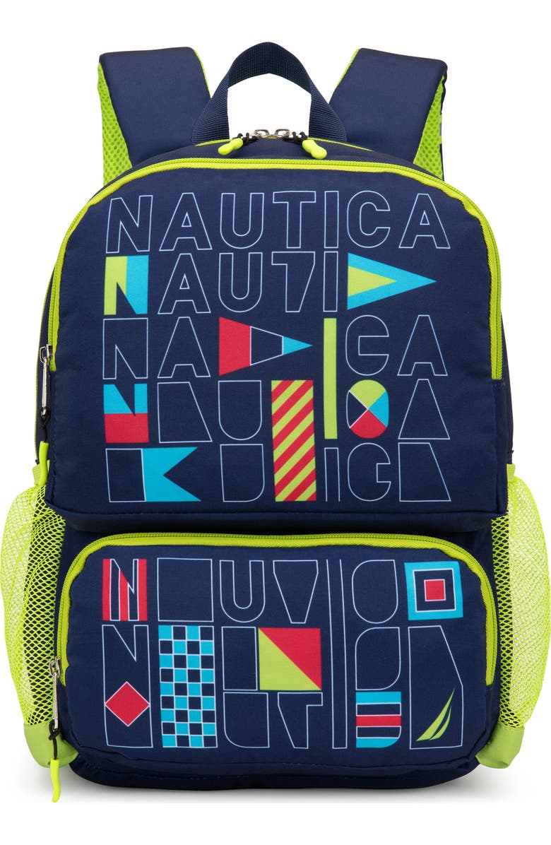 Nautica Flags 16 Inch Backpack for Kids and Teens, Main, color, Flags