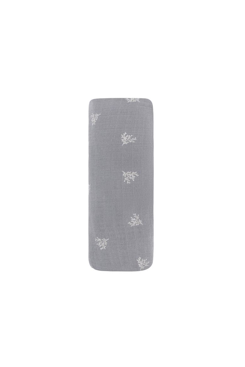 Velour Leaf Pattern Collection - Muslin Swaddle, Main, color, Blue