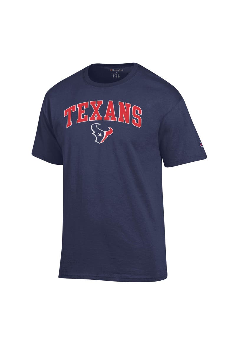 Men's Champion Navy Houston Texans Arch Over Logo T-Shirt, Alternate, color, Navy