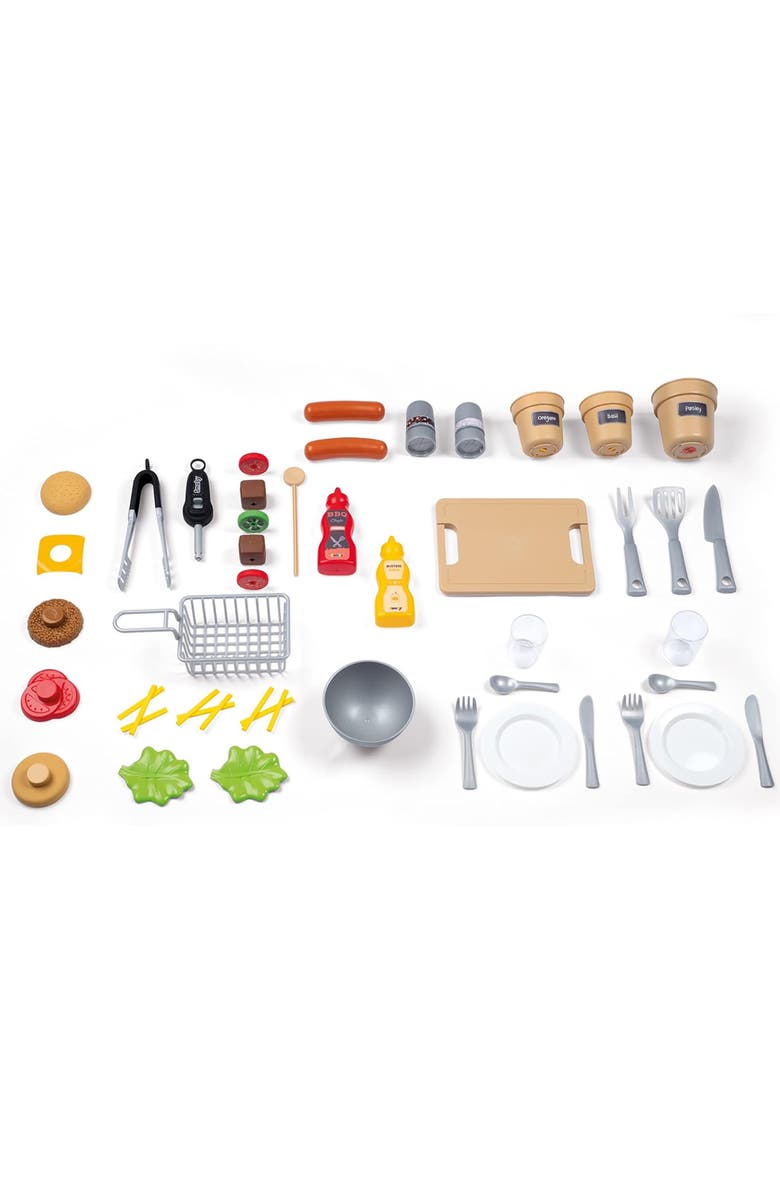 Smoby Garden Kitchen Toy Grill 43pcs, Alternate, color, Multicolored