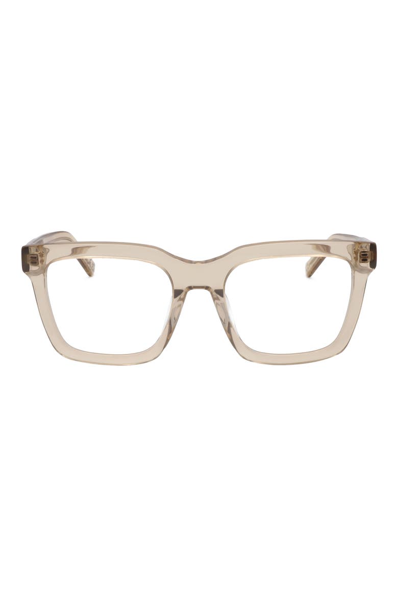 58mm Square Optical Glasses, Main, color, BEIGE
