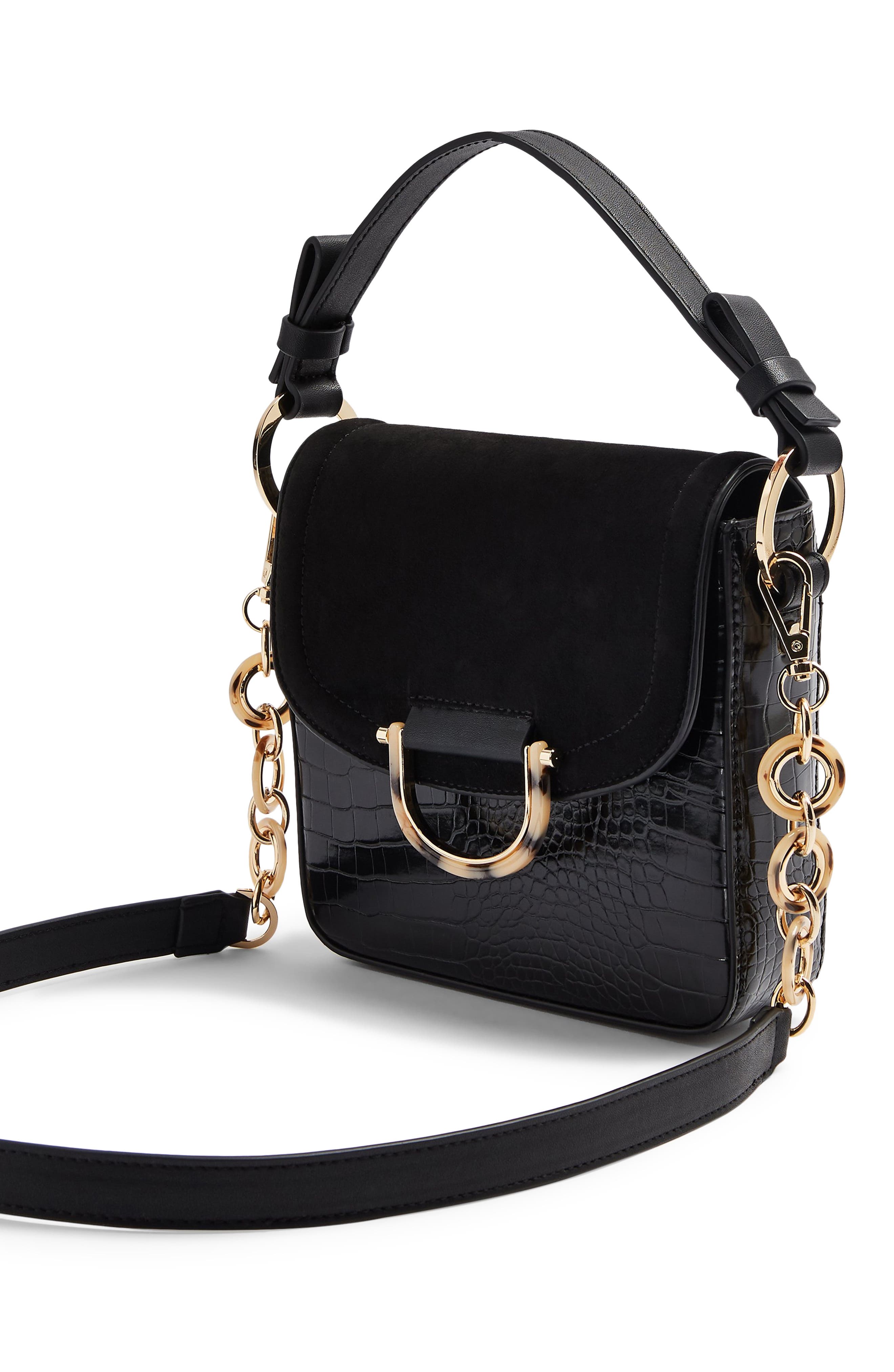 Topshop Carrie Croc Shoulder Bag, Alternate, color, 