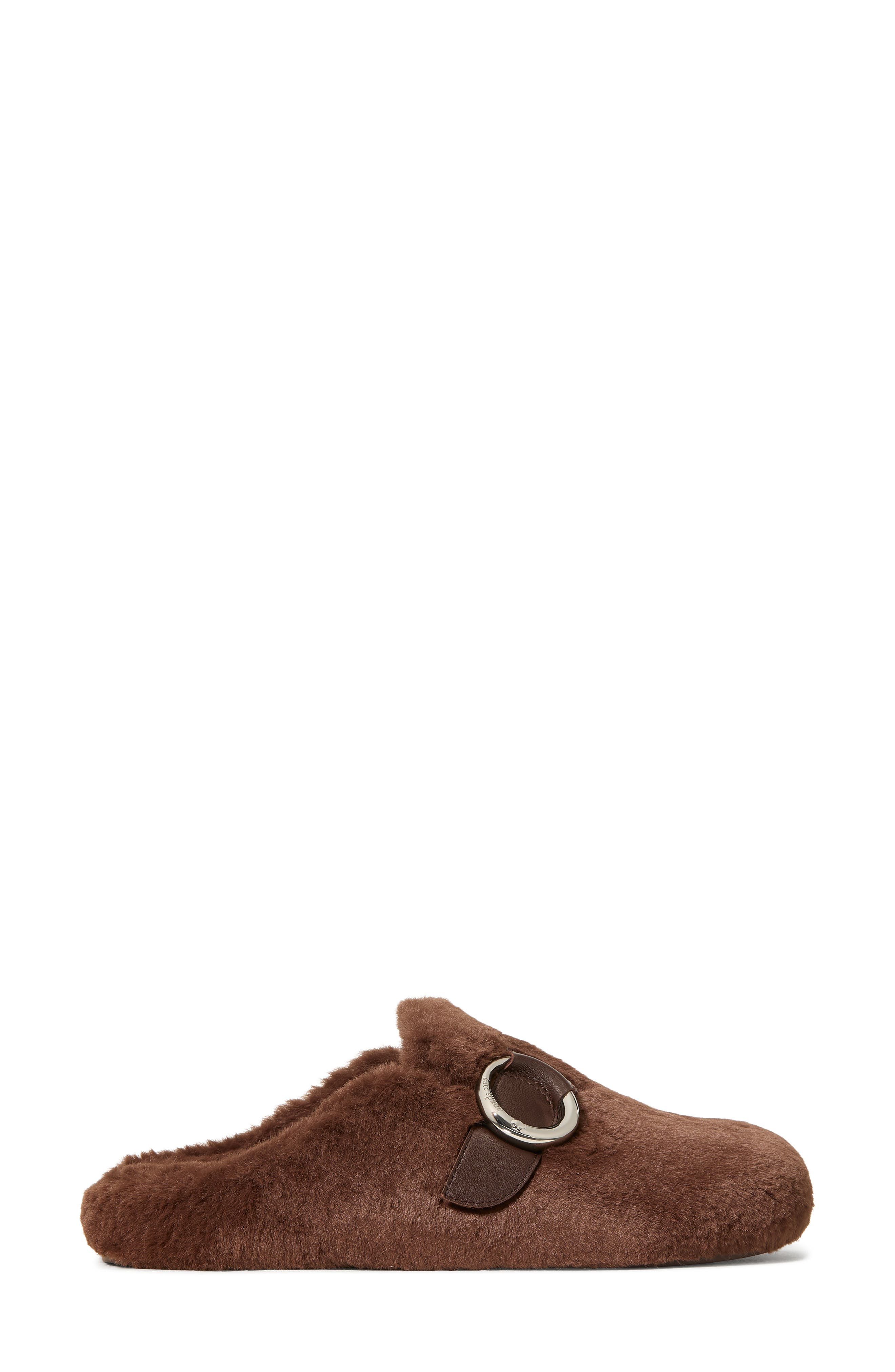 Kate Spade New York halo faux fur clog, Alternate, color, Hot Fudge