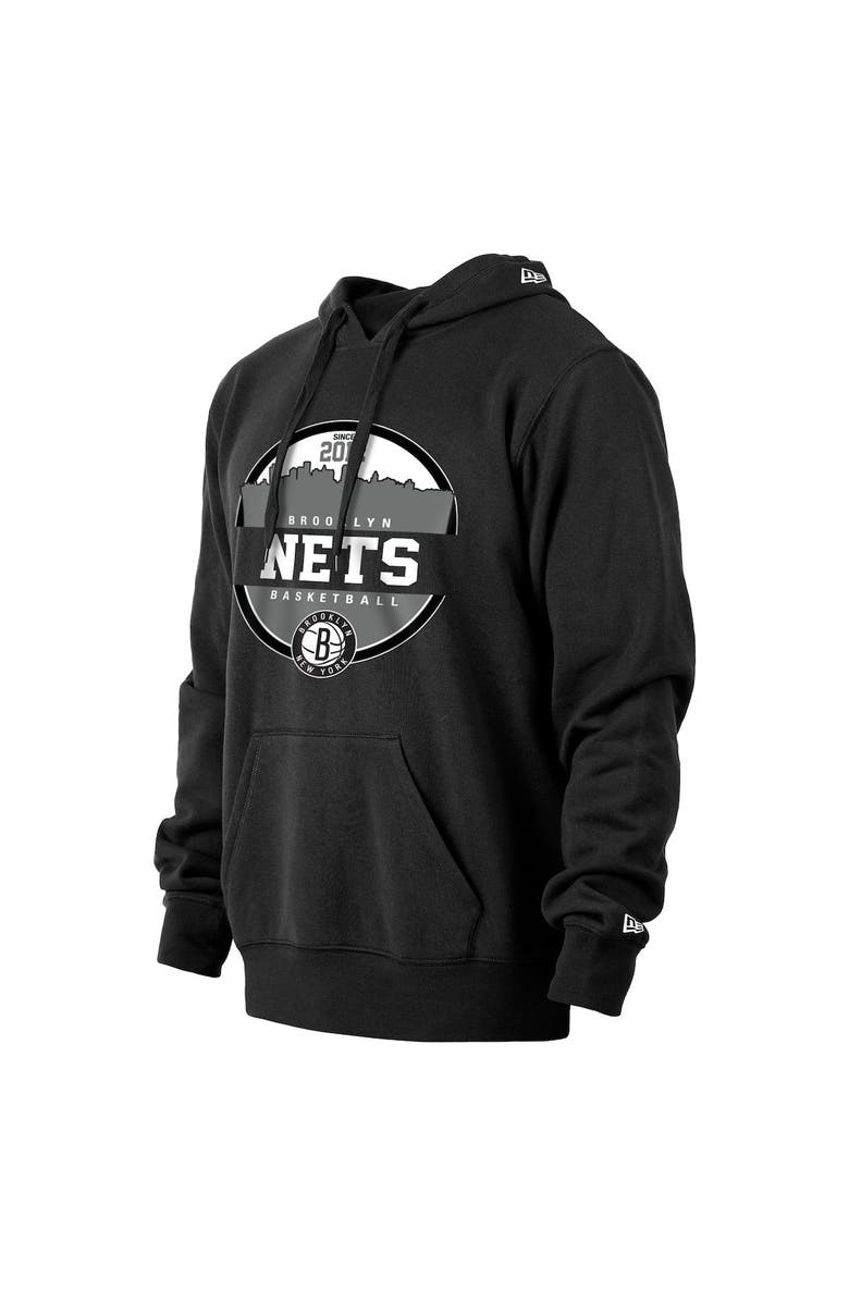 New Era Men's New Era Black Brooklyn Nets Localized Pullover Hoodie, Alternate, color, Black