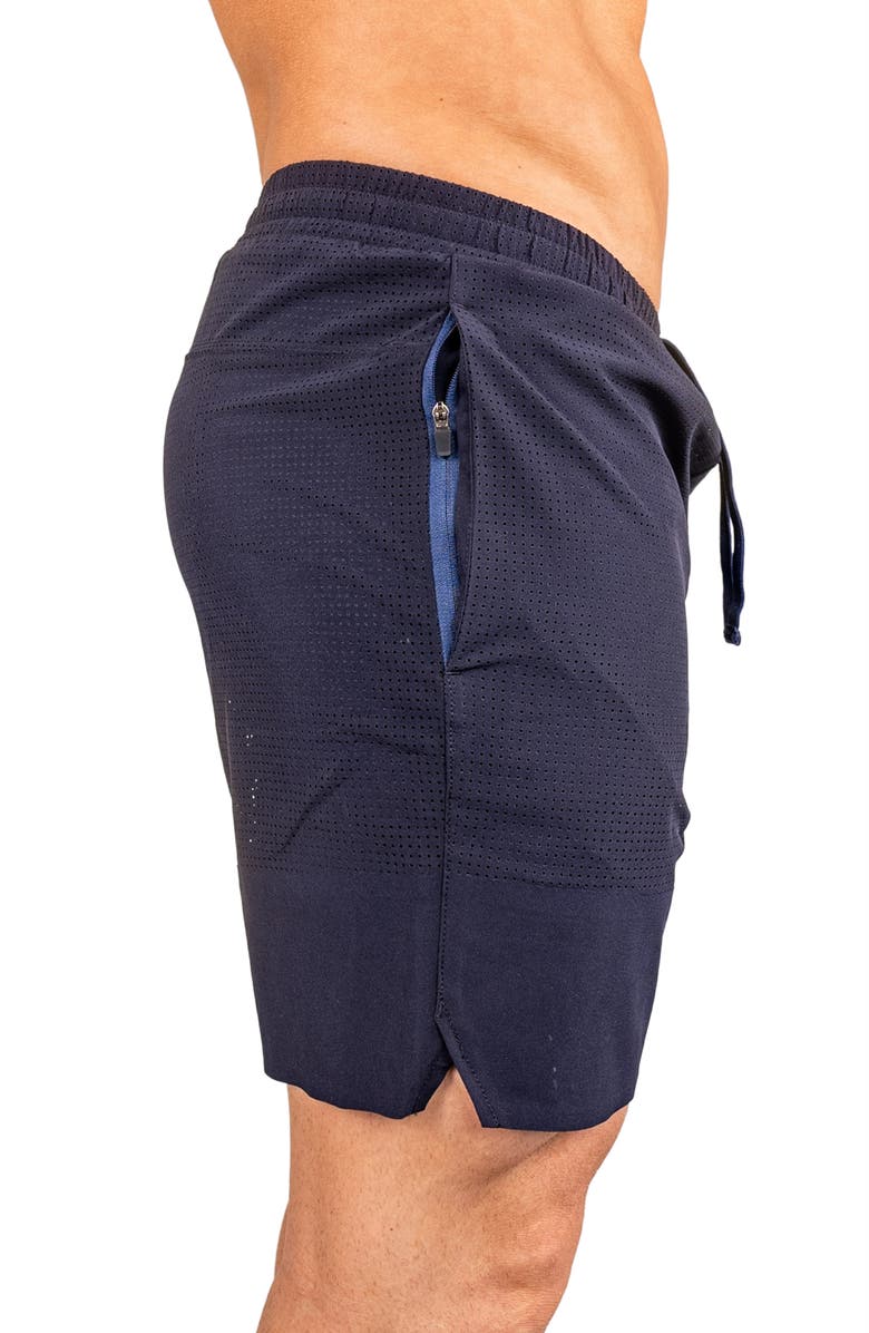 Maceoo Perforated Training Shorts, Alternate, color, Blue