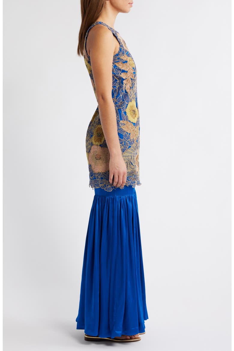 Nidhi Satin Gharara with Georgette Dupatta, Alternate, color, BLUE