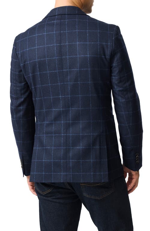 Rodd & Gunn Mansfield Windowpane Check Navy Felted Wool Blend Sport Coat In Midnight