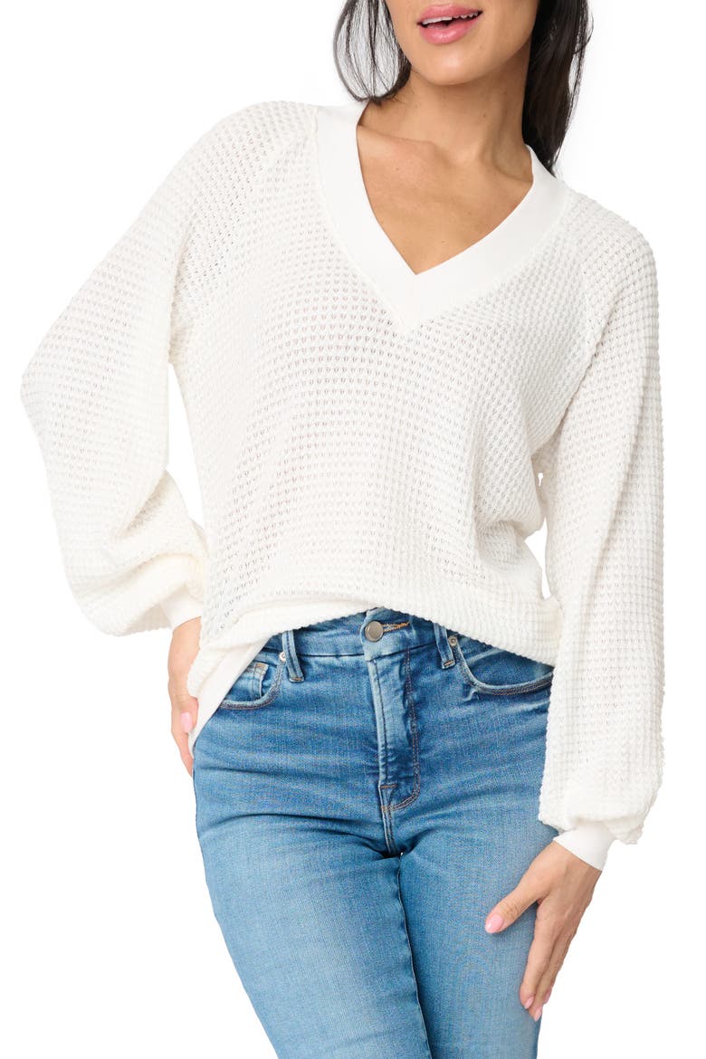 Courtside Open Stitch Sweater, Main, color, WHITE