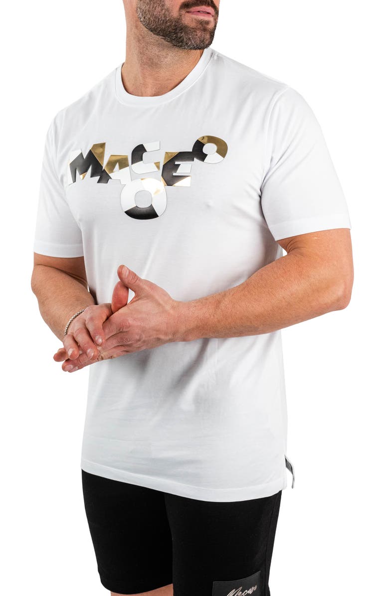 Maceoo Scrabble Logo Cotton Graphic T-Shirt, Alternate, color, White