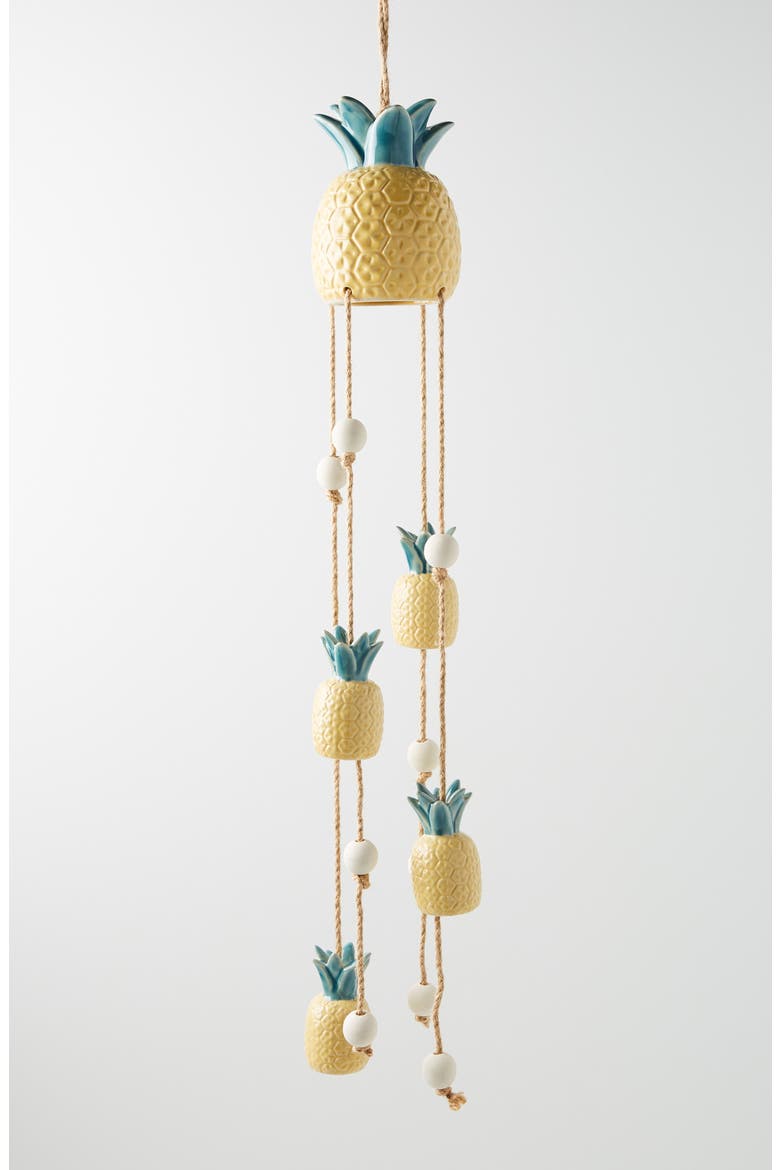 Anthropologie Pineapple Wind Chime, Main, color, YELLOW