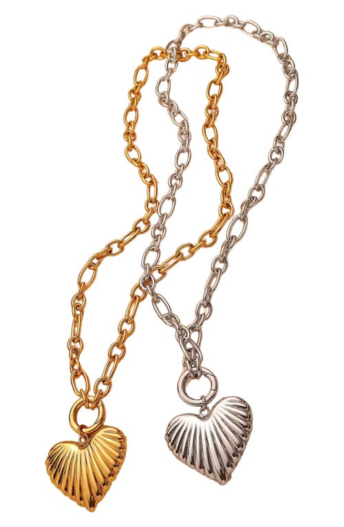 Macrae & Co . Lorraine Heart Pendant Necklace In Metallic