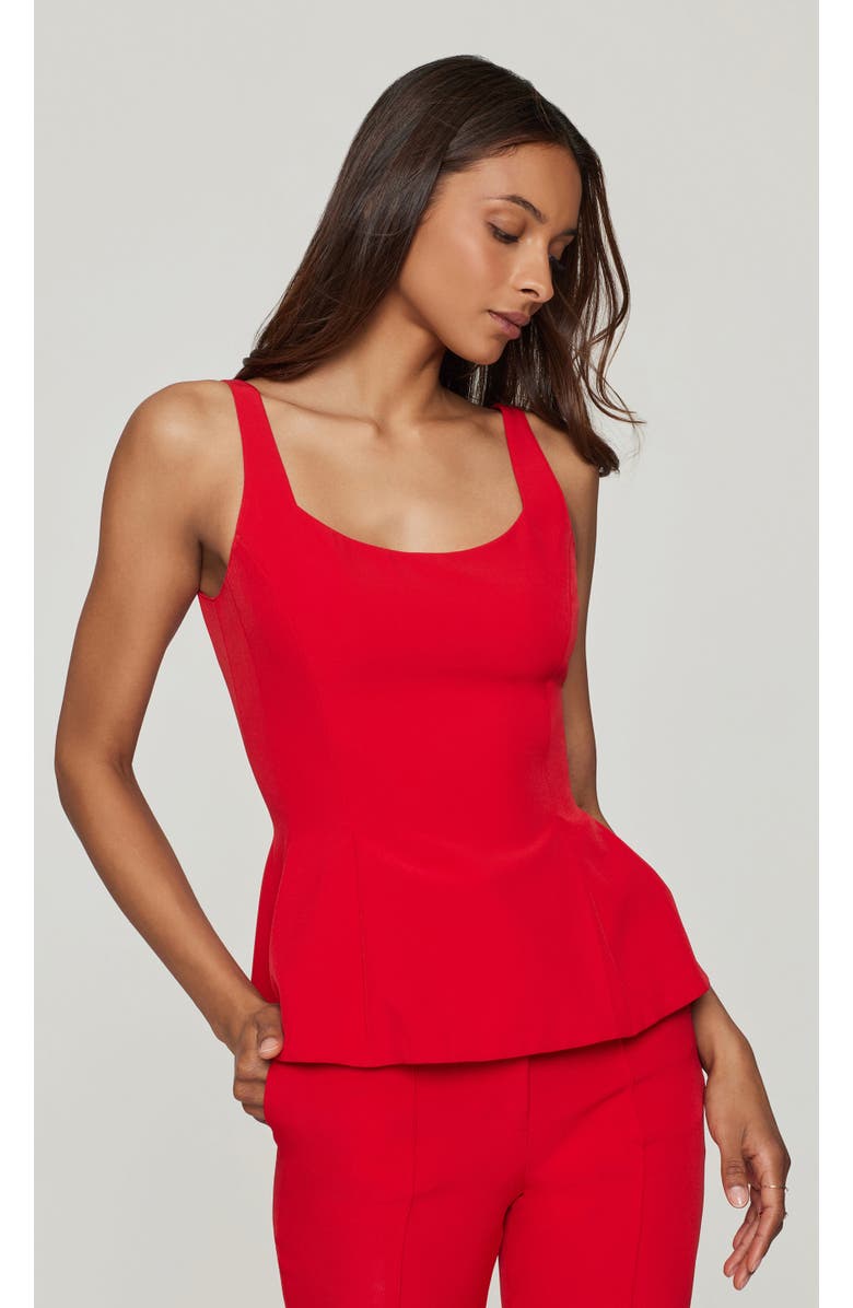 Generation Love Sofia Crepe Peplum Top, Main, color, Red
