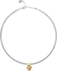 UNODE50 Sterling Silver Plated Necklace With Heart Detail In 18K Gold