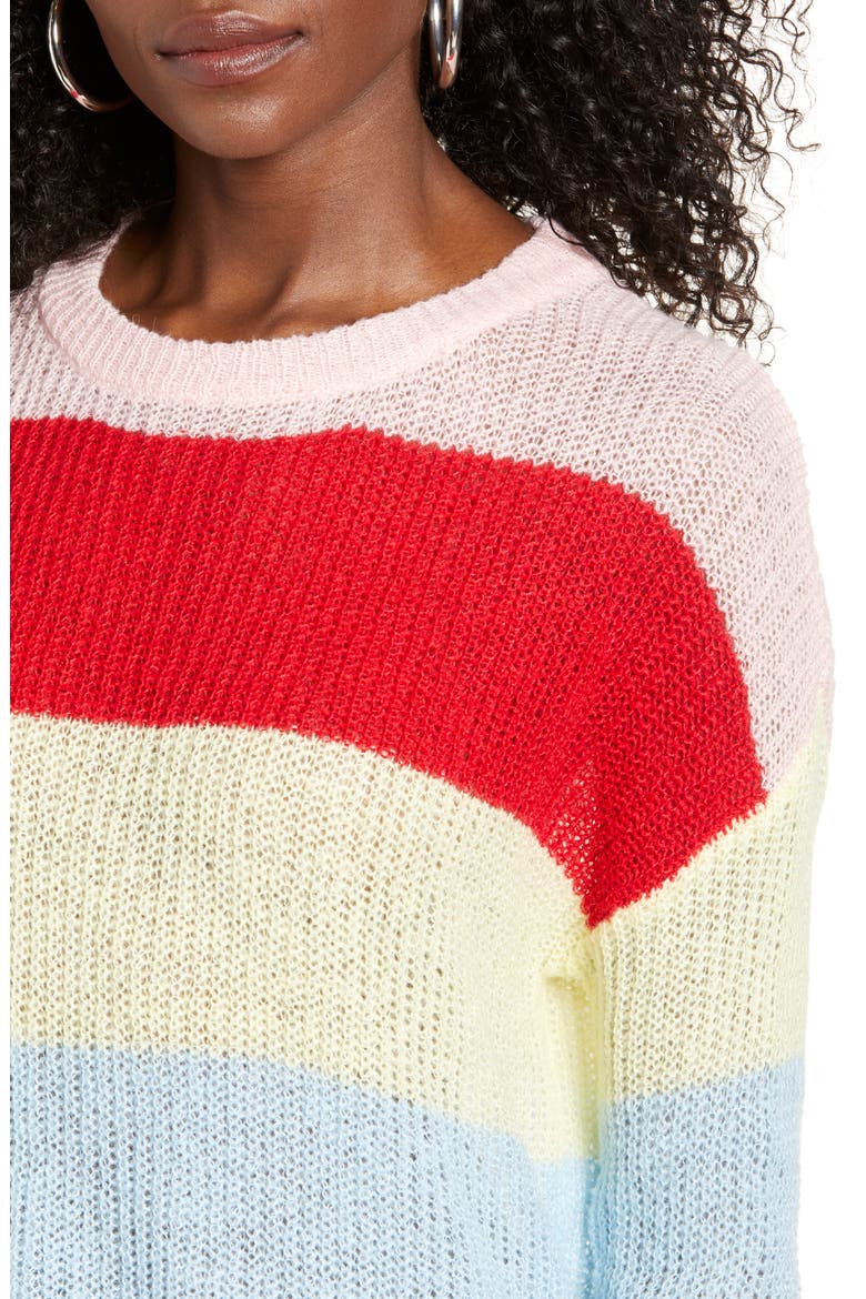 Rainbow Stripe Sweater, Alternate, color, RAINBOW PULLOVER SWEATER