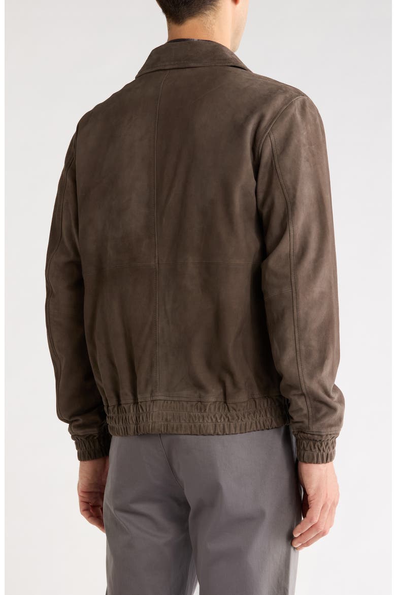 Suede Bomber Jacket, Alternate, color, GREY CHARCOAL