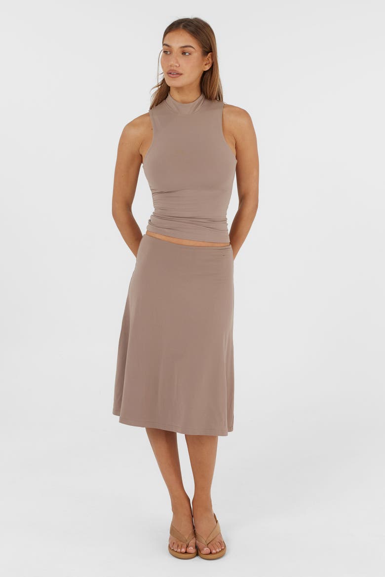 Adeline Midi Skirt, Alternate, color, Natural