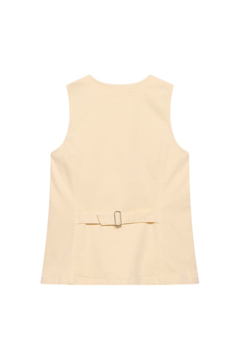 Denim V Neck Waistcoat, Alternate, color, Yellow