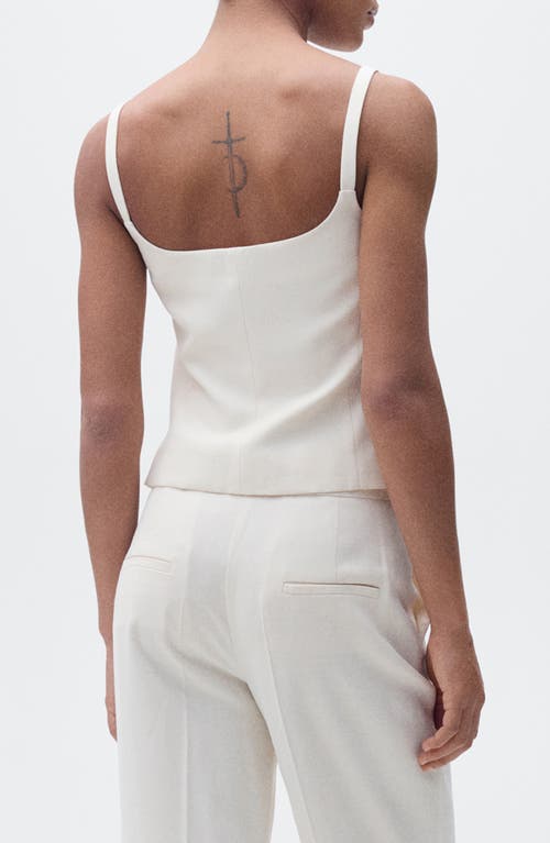 Mango Tempo Vest In Ecru