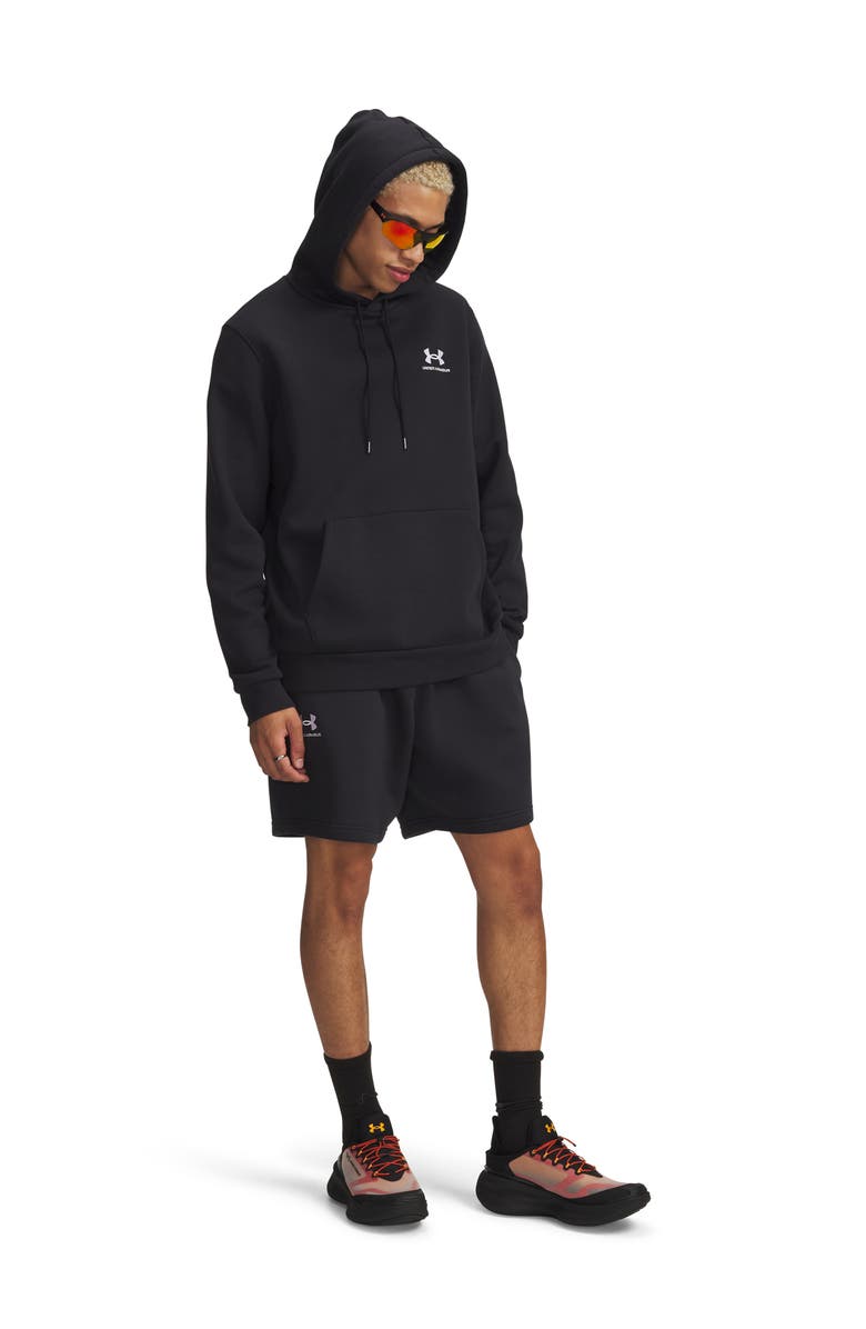 Under Armour Icon Fleece Sweat Shorts, Alternate, color, Black