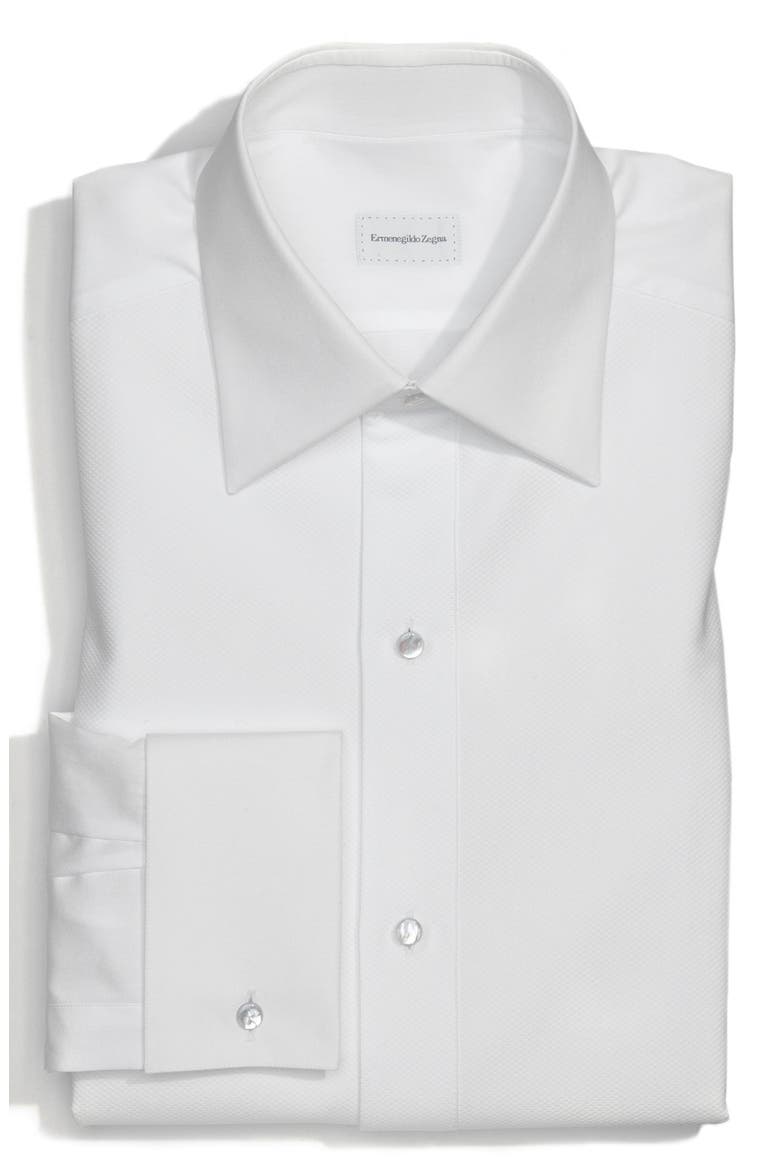 Regular Fit Tuxedo Shirt, Main, color, WHITE