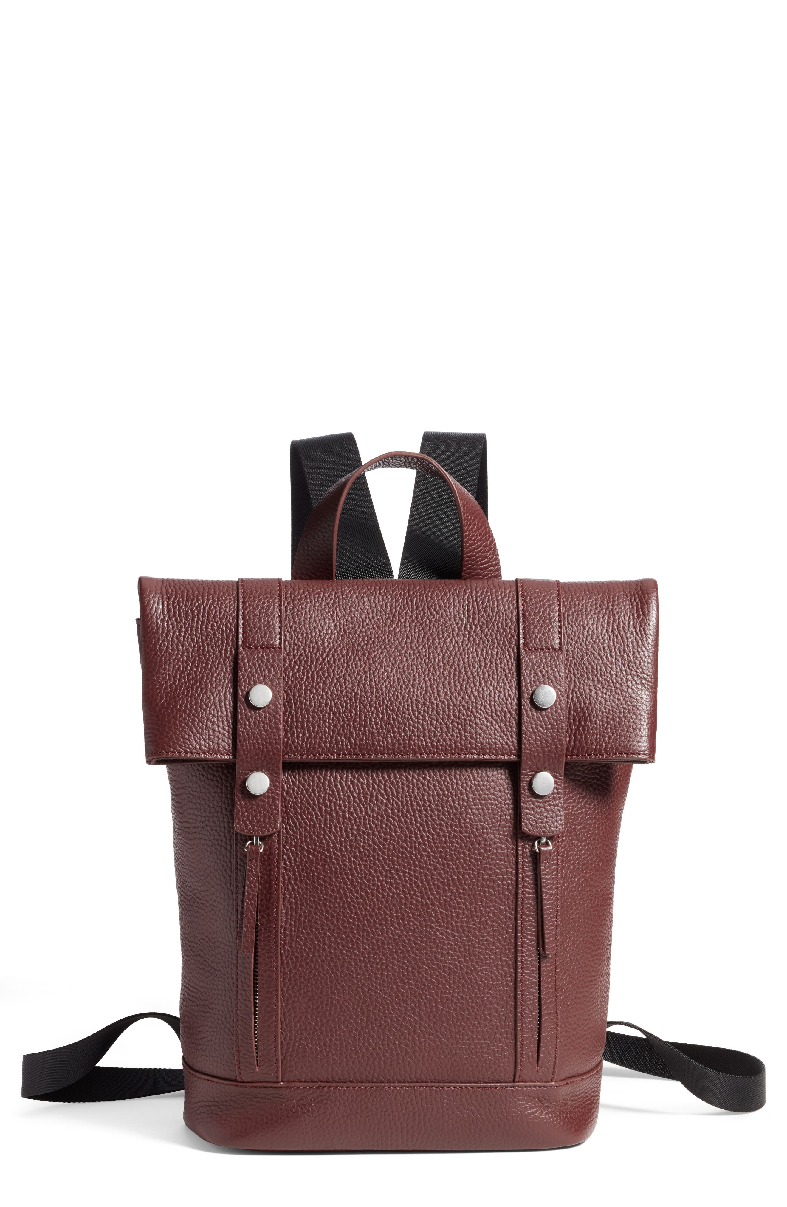Treasure & Bond Remy Pebbled Leather Backpack, Main, color, 
