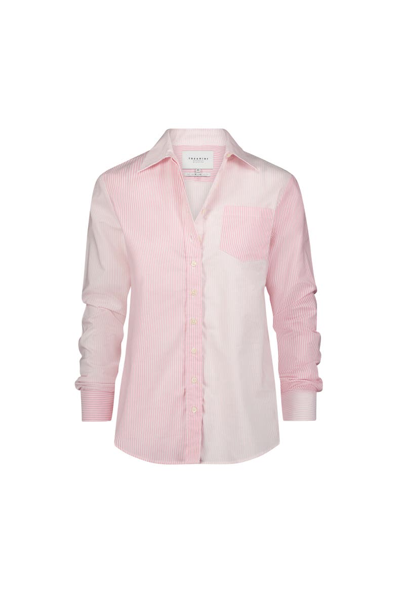 The Boyfriend Shirt in Multistripe, Alternate, color, Multi Pink Stripe