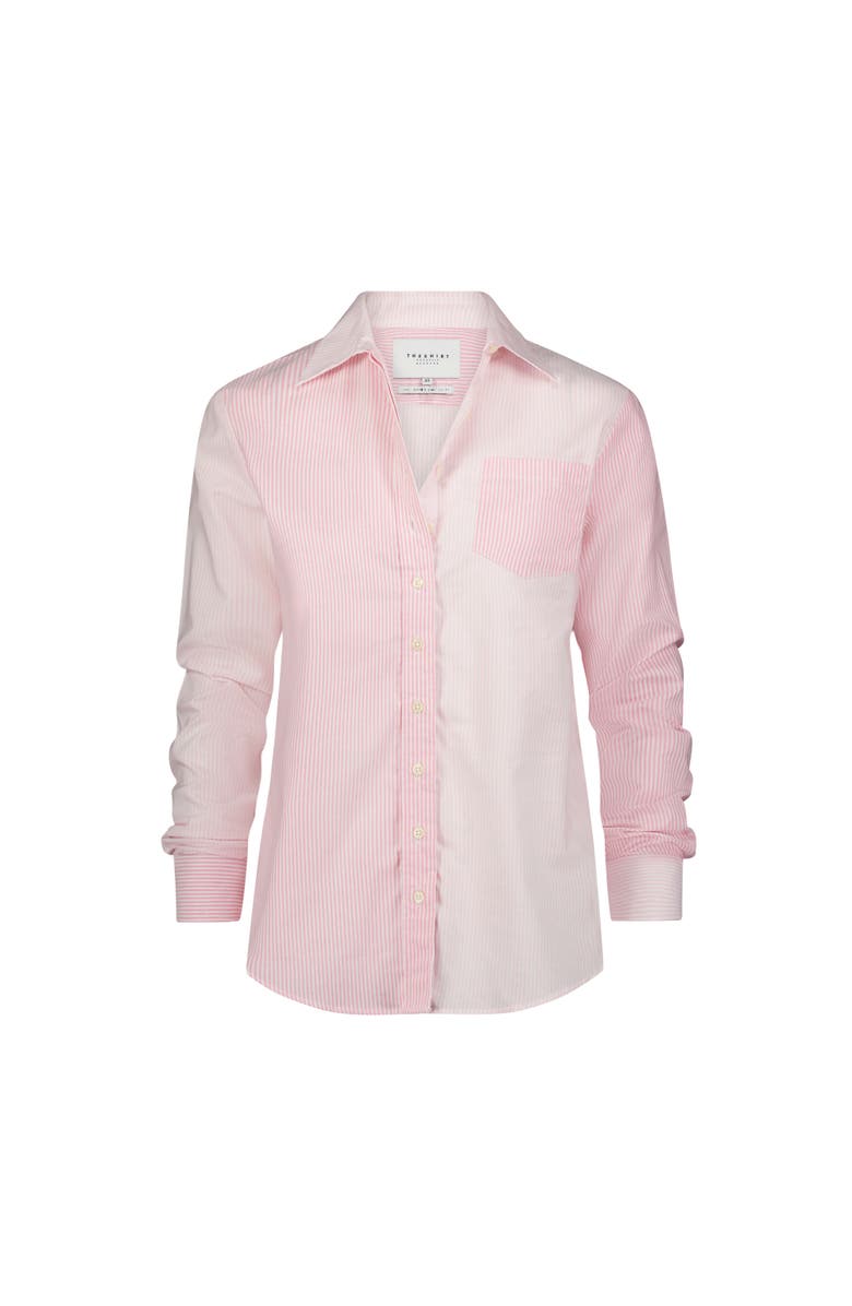 The Shirt by Rochelle Behrens The Boyfriend Shirt in Multistripe, Alternate, color, Multi Pink Stripe