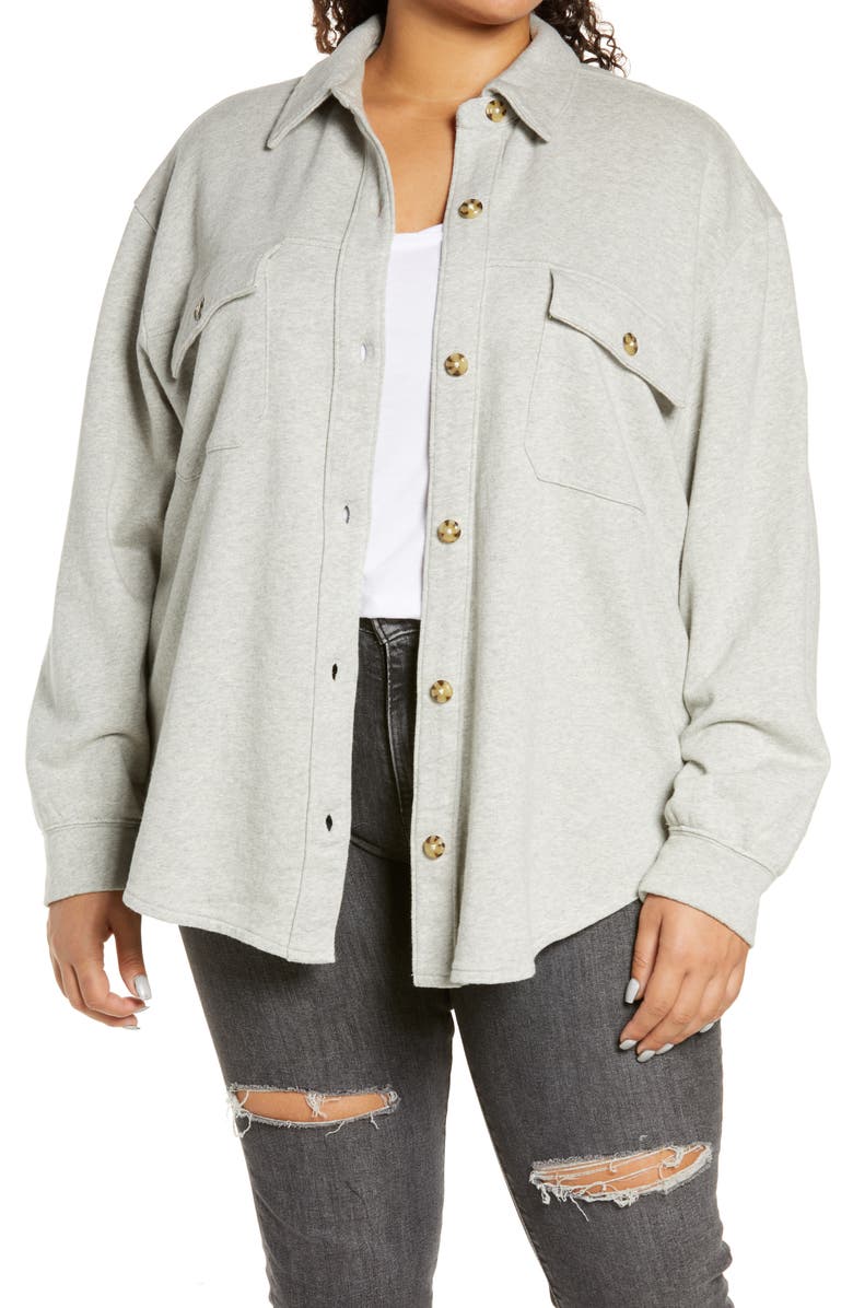 Treasure & Bond Knit Shirt Jacket, Main, color, 