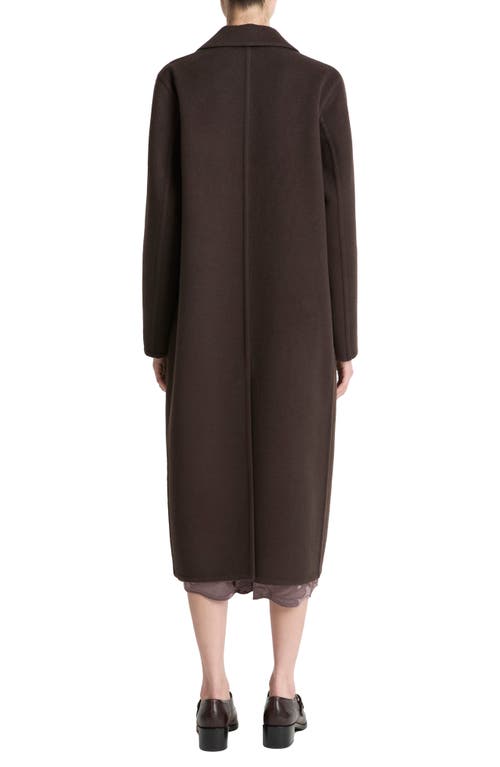 Vince Double Breasted Wool Blend Coat In Burgundy
