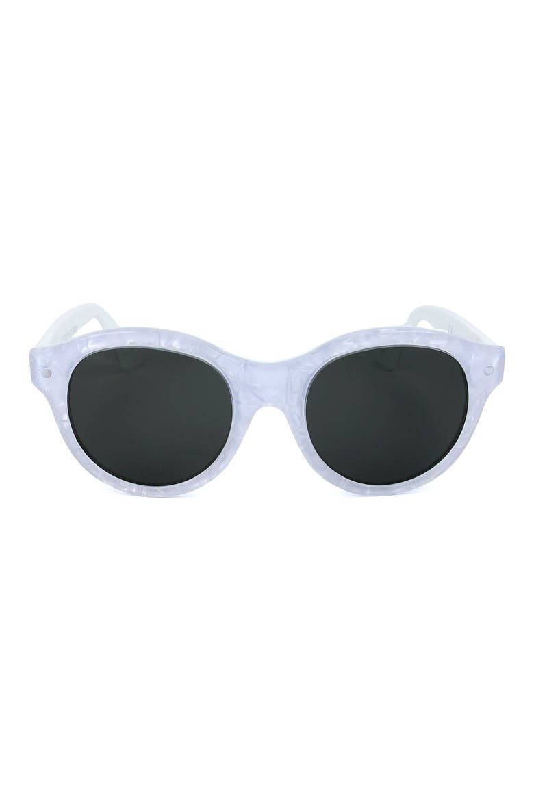 51mm Round Sunglasses, Main, color, WHITE