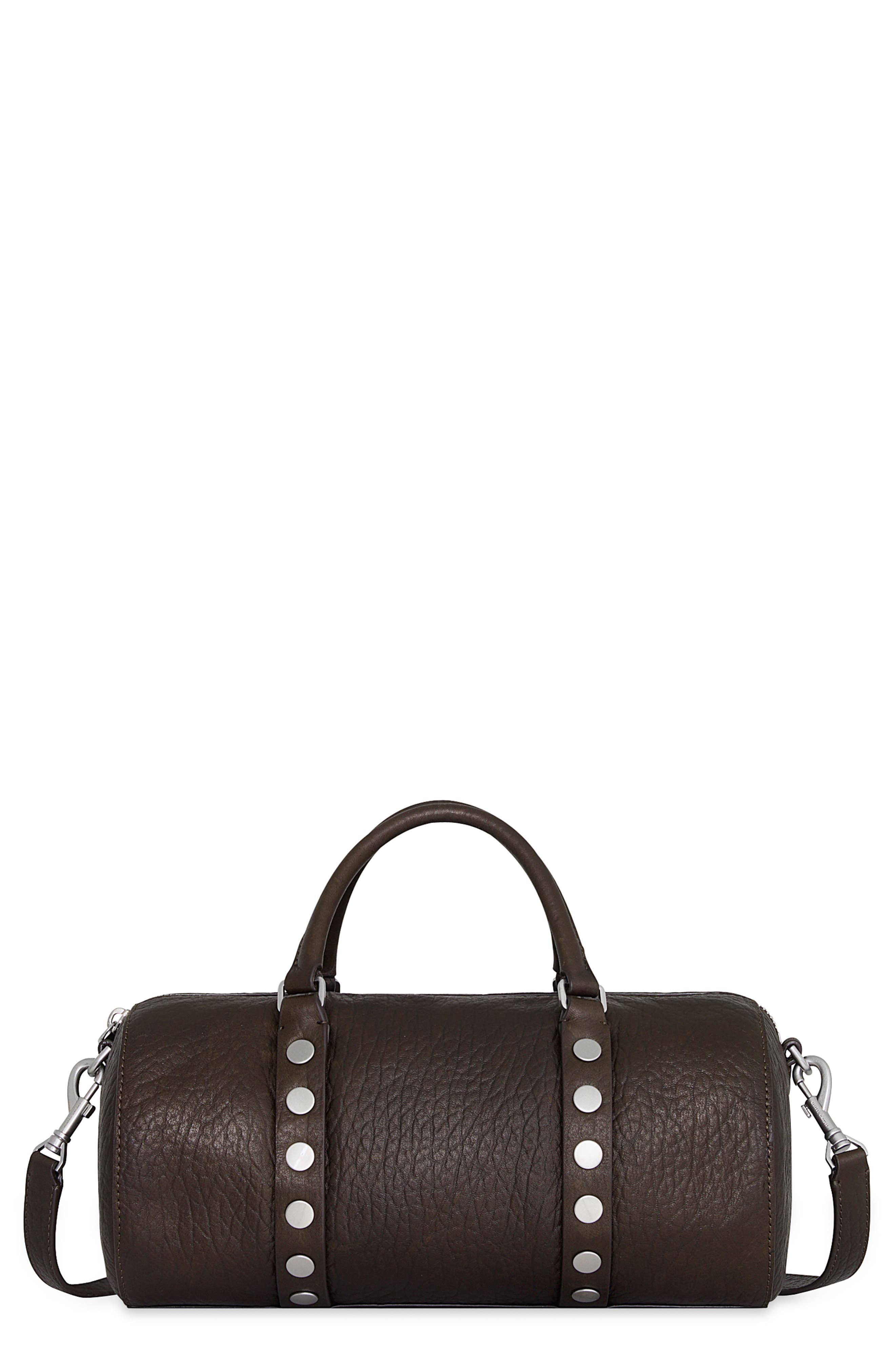 Tootsie Leather Barrel Crossbody Bag, Main, color, FONDANT
