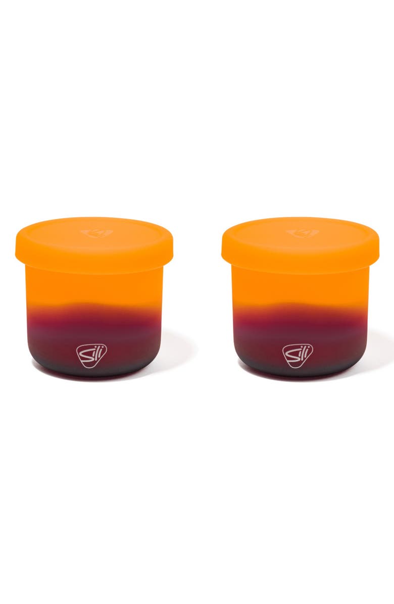 Silipint Silicone 10oz Lidded Bowls 2 Pack, Main, color, Orange