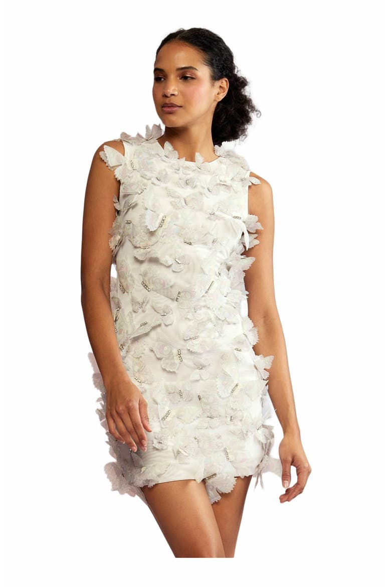 Butterfly Embellished Dress, Alternate, color, Ivory