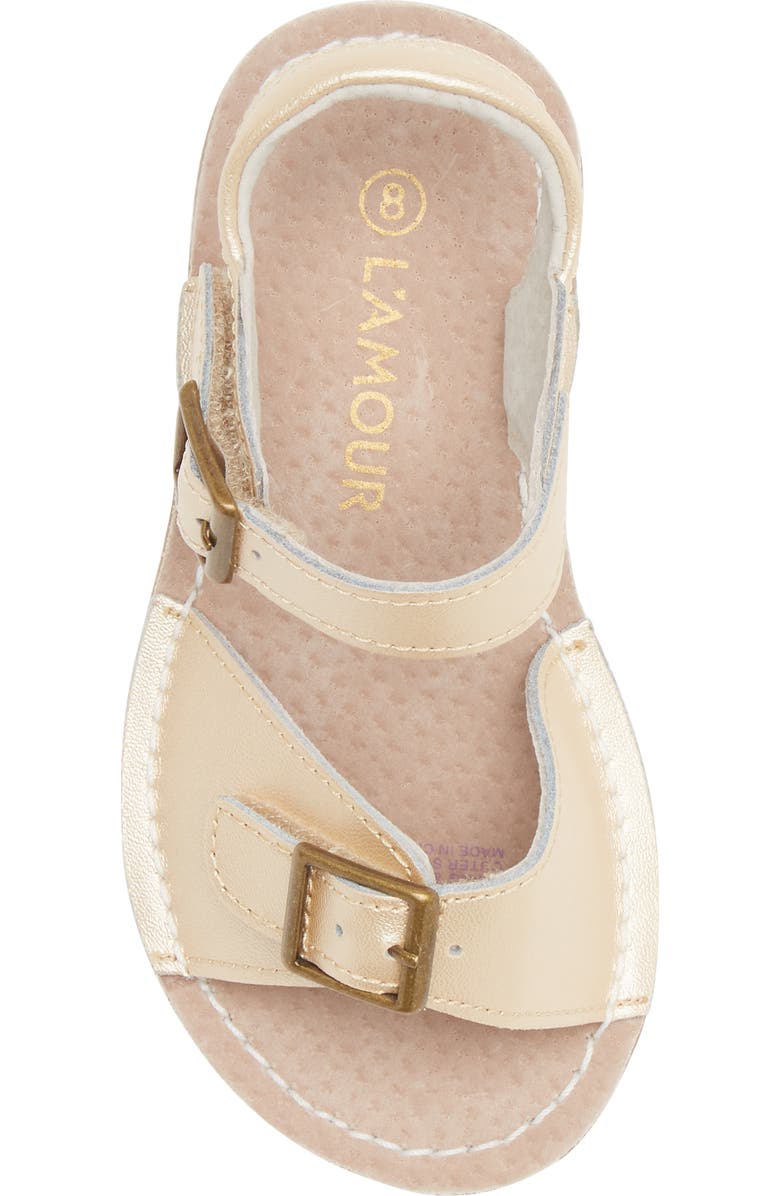 L'AMOUR Kids' Olivia Buckle Sandal, Alternate, color, Champagne