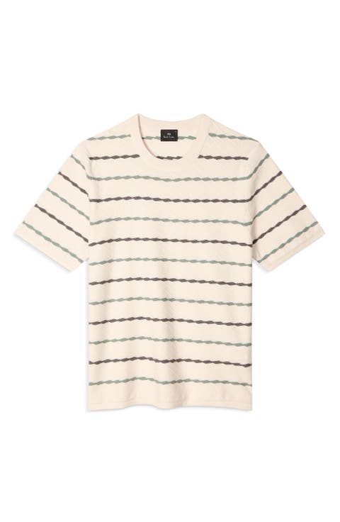 Short Sleeve Stripe Sweater