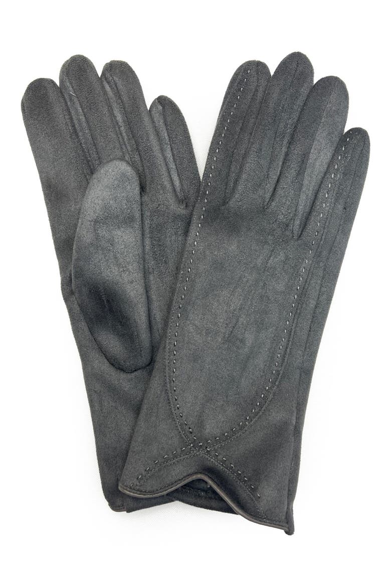 Stitched Touchscreen Gloves, Main, color, GREY