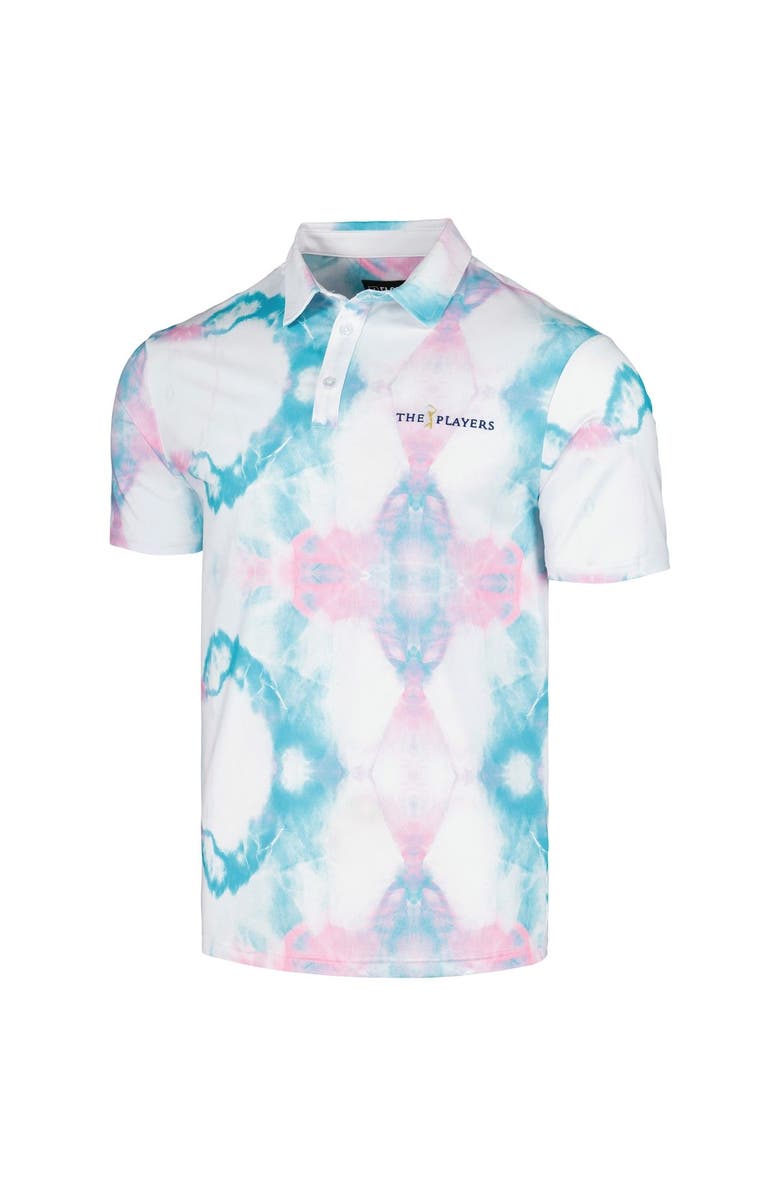 FLOMOTION Men's Flomotion White THE PLAYERS Cotton Candy Tie-Dye Polo, Alternate, color, 