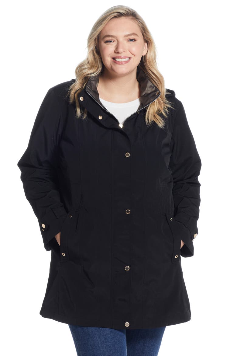 Water Resistant Raincoat, Alternate, color, BLACK