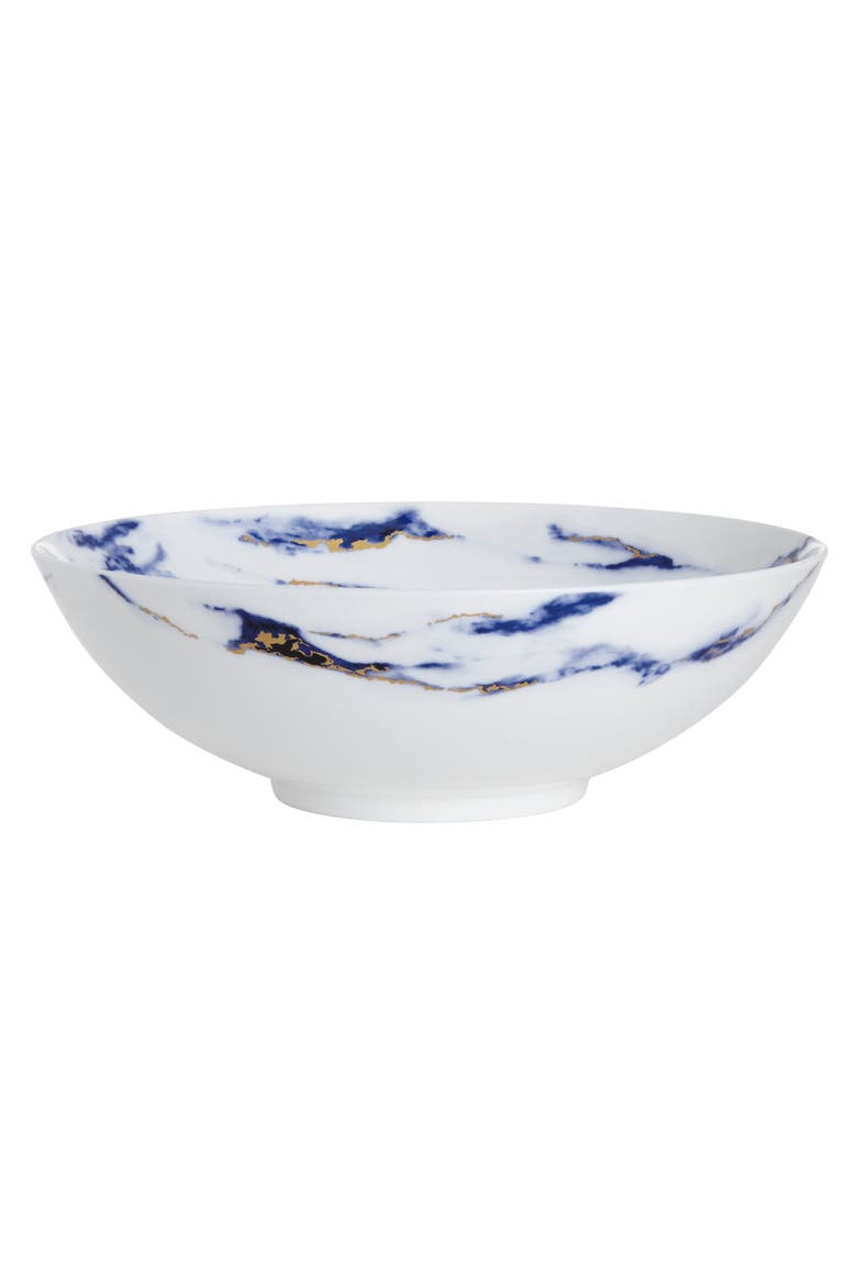 Marble Azure Serving Bowl, Main, color, White
