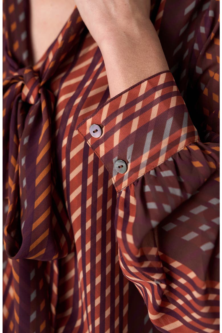 Neck Tie Top, Alternate, color, BRGNDY/ RST MS