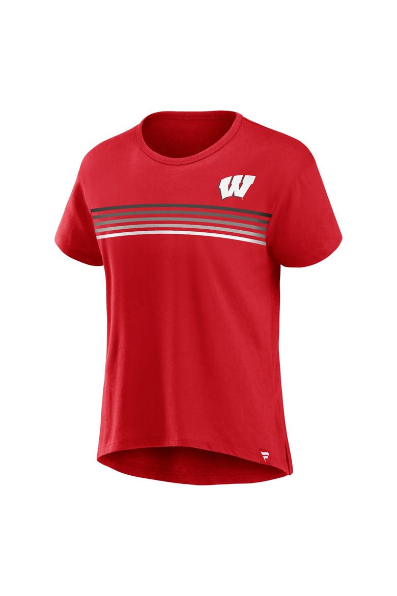 Women's Fanatics Branded Red Wisconsin Badgers Tie Breaker T-Shirt, Alternate, color, Red