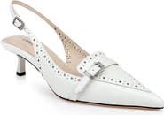L'AGENCE Lourdes Slingback Pointed Toe Kitten Heel Pump