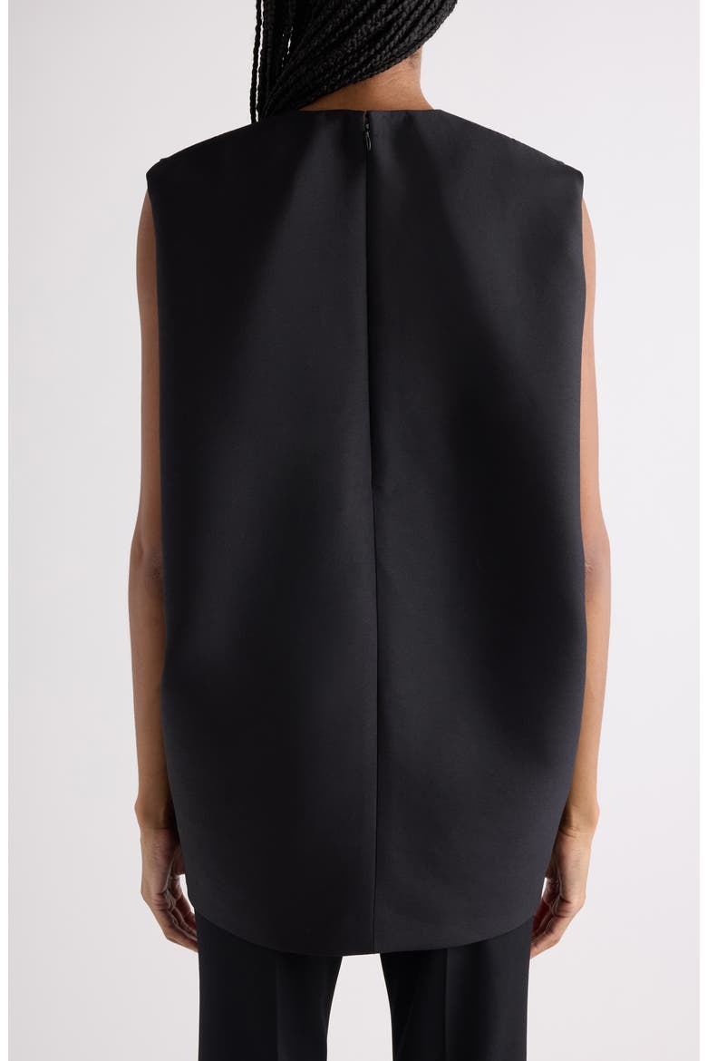 Wool & Silk Crepe Cocoon Minidress, Alternate, color, NERO