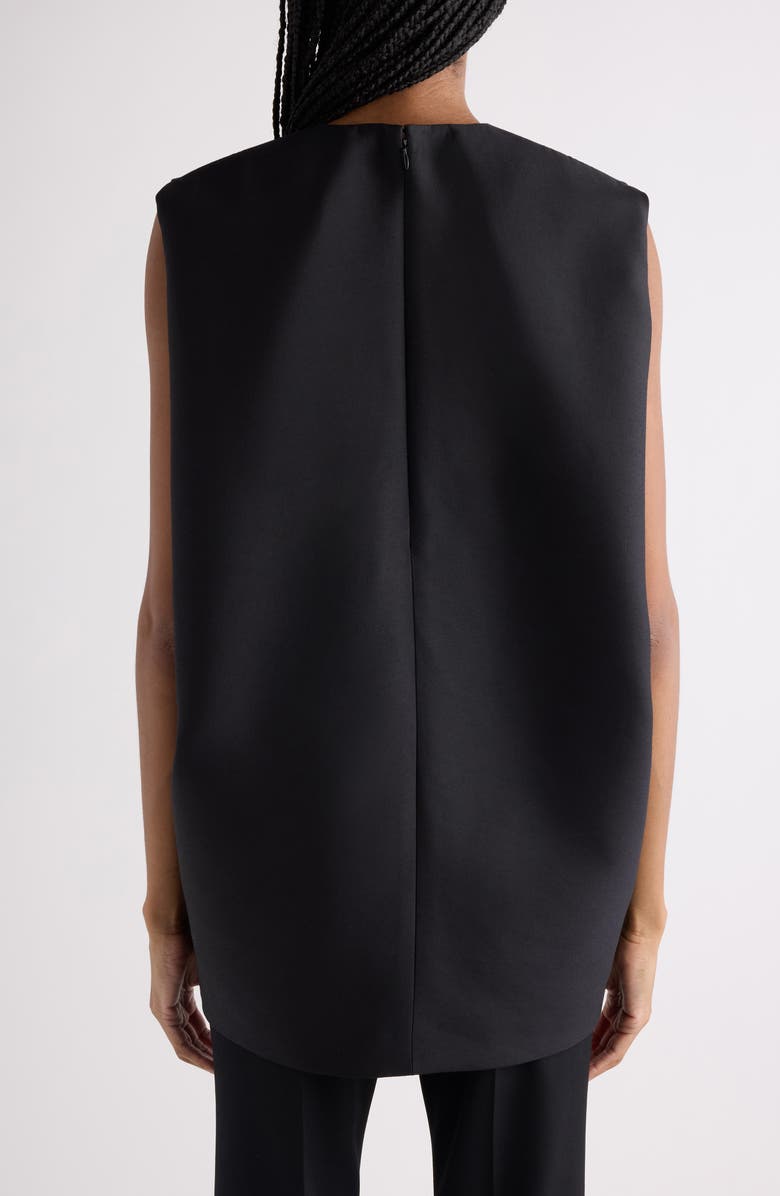 Balenciaga Wool & Silk Crepe Cocoon Minidress, Alternate, color, Nero