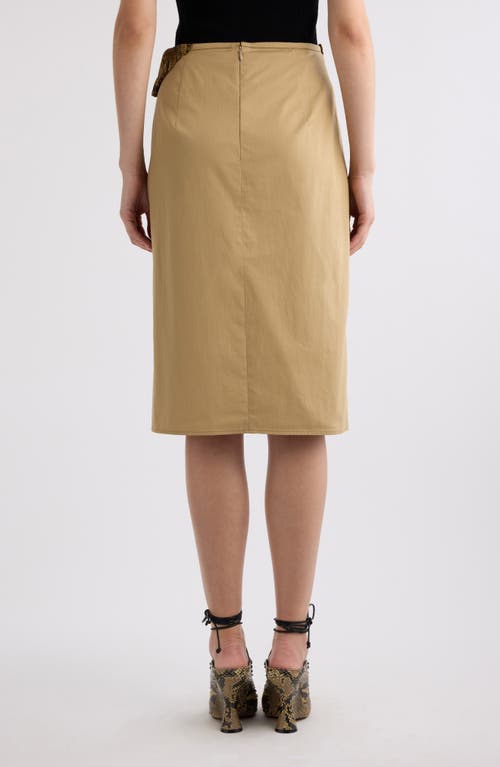 Dries Van Noten Sebia Snakeskin Print Ruffle Midi Skirt In Beige