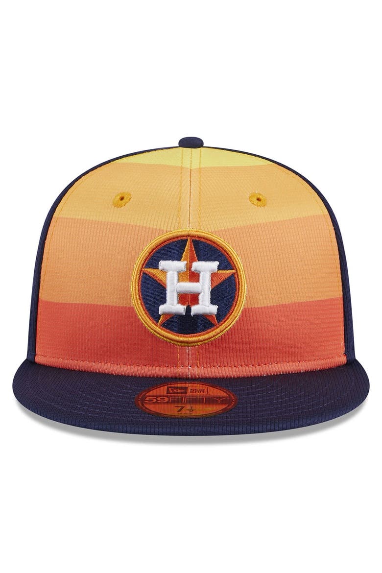Men's New Era  Orange Houston Astros 2025 Batting Practice 59FIFTY Fitted Hat, Alternate, color, Orange
